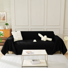 Solid Color Chenille Sofa Throw Blanket, Soft & Plush Decorative Couch Throw Cover - Ornate Home