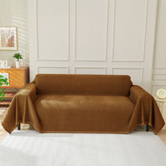 Solid Color Chenille Sofa Throw Blanket, Soft & Plush Decorative Couch Throw Cover - Ornate Home