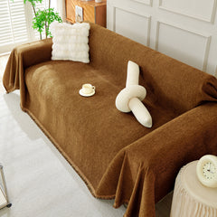 Solid Color Chenille Sofa Throw Blanket, Soft & Plush Decorative Couch Throw Cover - Ornate Home