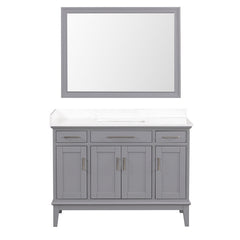 Soline White/Gray Vanity Set w/ Mirror - Ornate Home