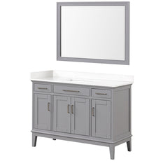 Soline White/Gray Vanity Set w/ Mirror - Ornate Home