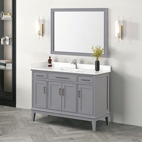 Soline White/Gray Vanity Set w/ Mirror - Ornate Home