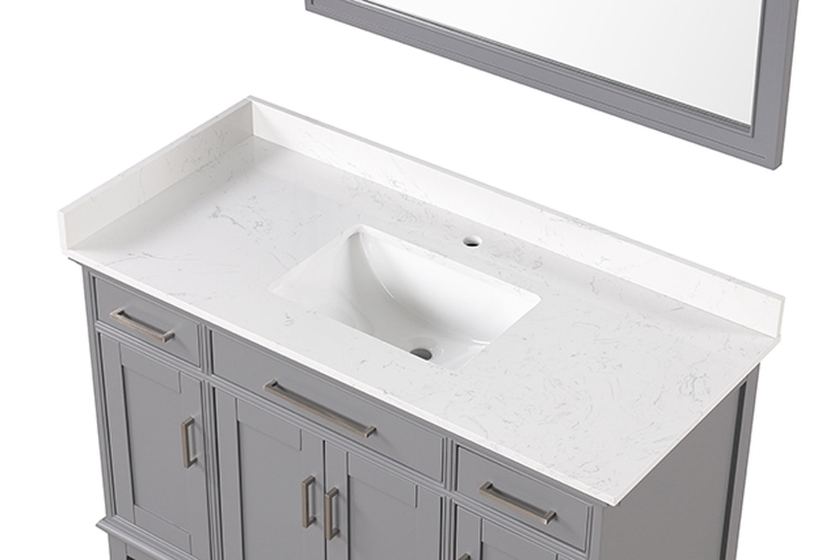 Soline White/Gray Vanity Set w/ Mirror - Ornate Home