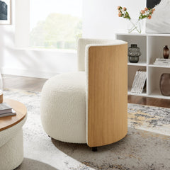 Solis Natural/Ivory Boucle Accent Chair - Ornate Home