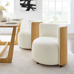 Solis Natural/Ivory Boucle Accent Chair - Ornate Home