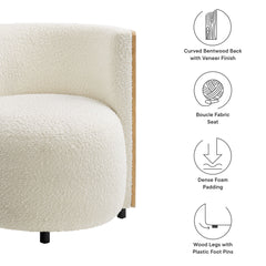 Solis Natural/Ivory Boucle Accent Chair - Ornate Home