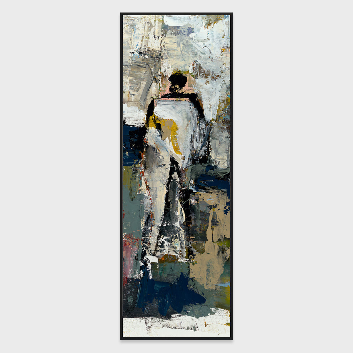 Solo II Blue Painting Art 24x72 by Buddy Whitlock - Ornate Home