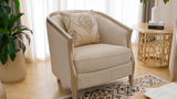 Solstice Luxe Beige/Gold Trim Chair / HD-C7005 - Ornate Home