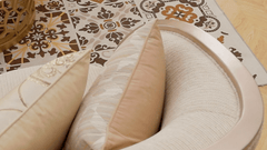 Solstice Luxe Beige/Gold Trim Sofa / HD-S7005 - Ornate Home