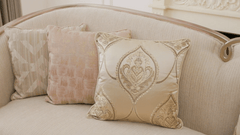 Solstice Luxe Beige/Gold Trim Sofa / HD-S7005 - Ornate Home