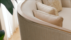 Solstice Luxe Beige/Gold Trim Sofa / HD-S7005 - Ornate Home