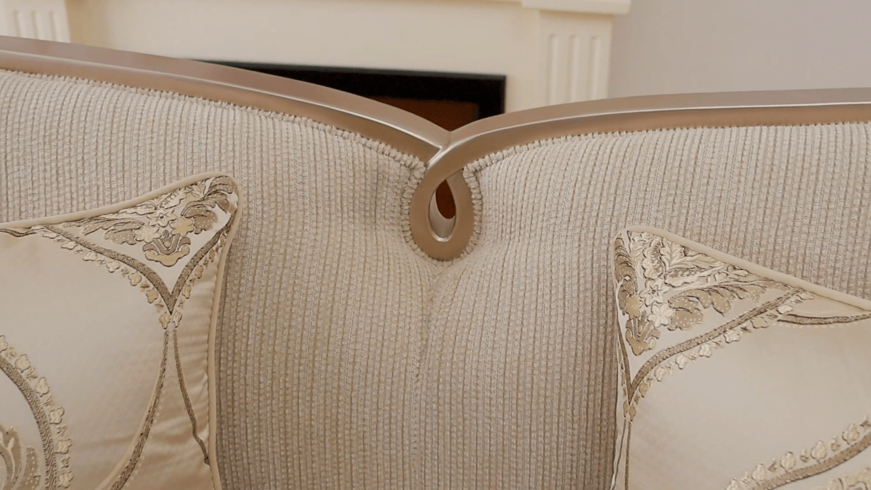 Solstice Luxe Beige/Gold Trim Sofa / HD-S7005 - Ornate Home