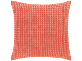 Solvang Textured Coral Cotton Square Throw Pillow - Ornate Home