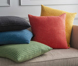 Solvang Textured Coral Cotton Square Throw Pillow - Ornate Home