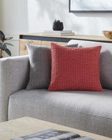 Solvang Textured Coral Cotton Square Throw Pillow - Ornate Home