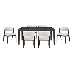 Soma Black/White 7pc Dining Set - Ornate Home