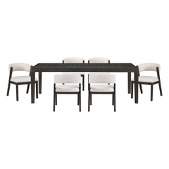 Soma Black/White 7pc Dining Set - Ornate Home