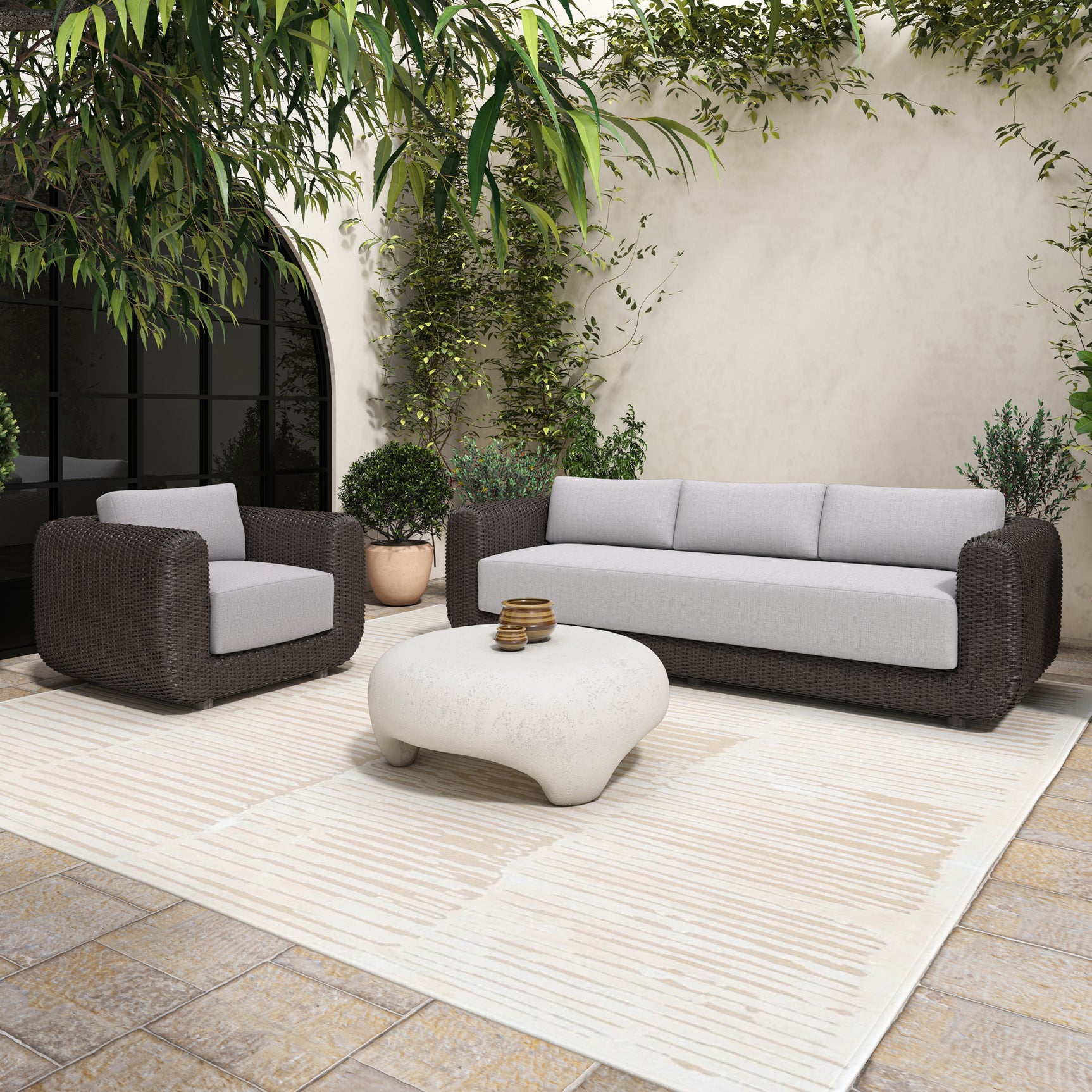 Soma Dark Brown Outdoor Sofa - Ornate Home