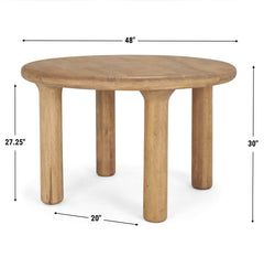 Soma Light Brown 48" Round Dining Table - Ornate Home