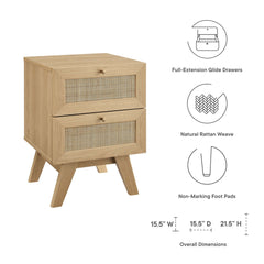 Soma Oak 2-Drawer Nightstand - Ornate Home
