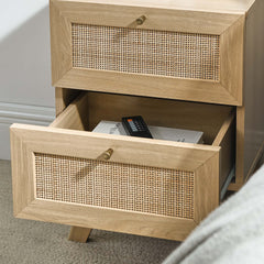Soma Oak 2-Drawer Nightstand - Ornate Home