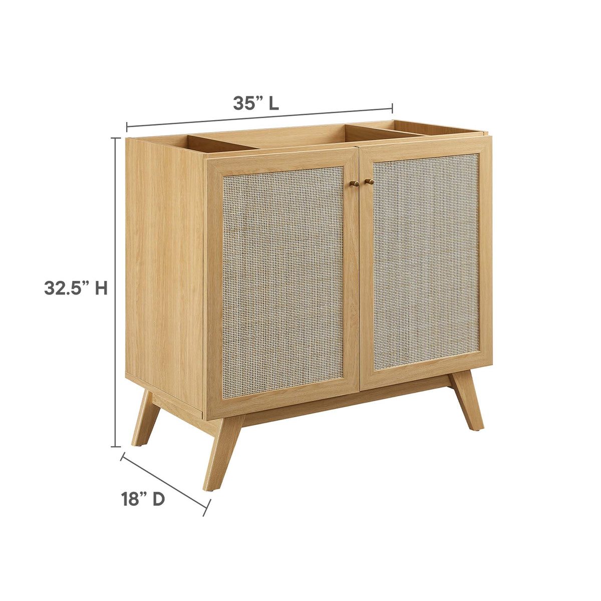 Soma Oak 36" Bathroom Vanity Cabinet (Sink Basin Not Included) - Ornate Home