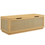 Soma Oak 47" Rattan Storage Bench - Ornate Home