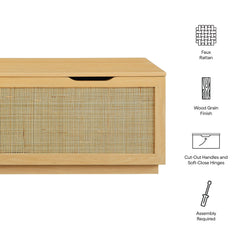 Soma Oak 47" Rattan Storage Bench - Ornate Home
