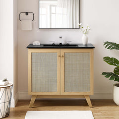 Soma Oak/Black 36" Bathroom Vanity - Ornate Home