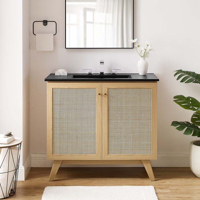 Soma Oak/Black 36" Bathroom Vanity - Ornate Home