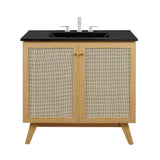 Soma Oak/Black 36" Bathroom Vanity - Ornate Home