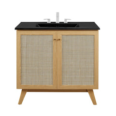 Soma Oak/Black 36" Bathroom Vanity - Ornate Home