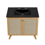 Soma Oak/Black 36" Bathroom Vanity - Ornate Home