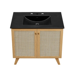 Soma Oak/Black 36" Bathroom Vanity - Ornate Home