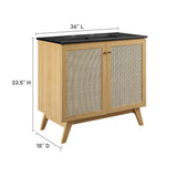 Soma Oak/Black 36" Bathroom Vanity - Ornate Home