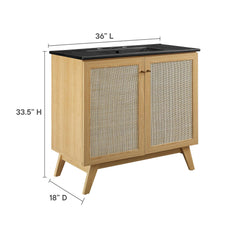 Soma Oak/Black 36" Bathroom Vanity - Ornate Home
