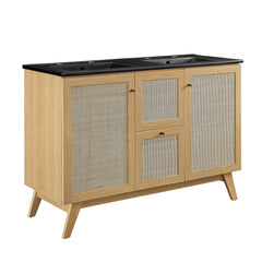 Soma Oak/Black 48" Double Sink Bathroom Vanity - Ornate Home