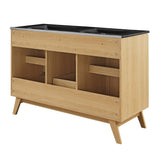 Soma Oak/Black 48" Double Sink Bathroom Vanity - Ornate Home