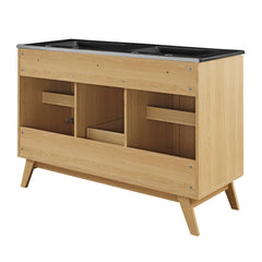 Soma Oak/Black 48" Double Sink Bathroom Vanity - Ornate Home