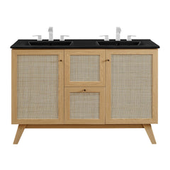 Soma Oak/Black 48" Double Sink Bathroom Vanity - Ornate Home