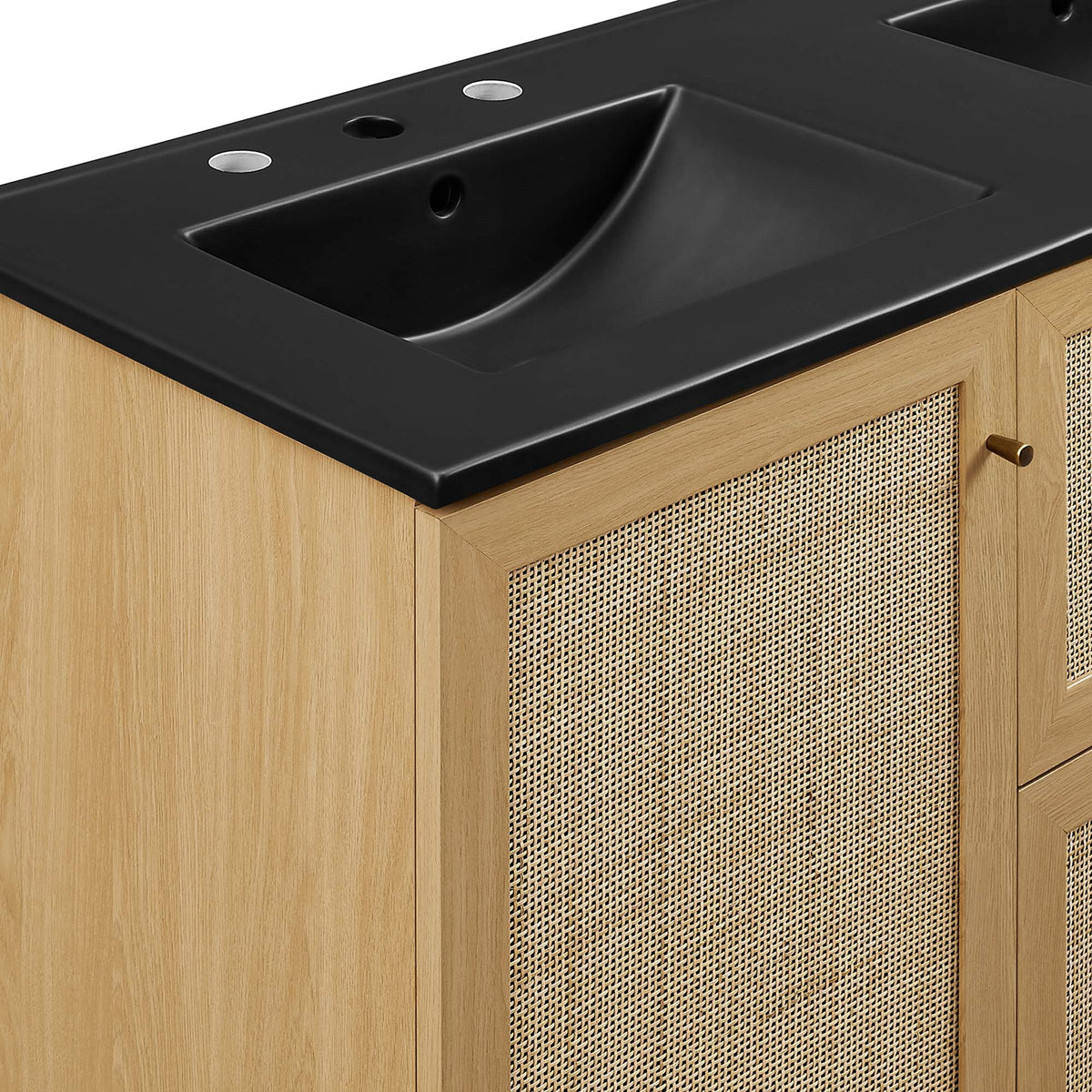 Soma Oak/Black 48" Double Sink Bathroom Vanity - Ornate Home