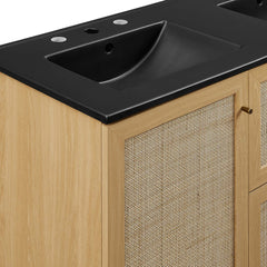 Soma Oak/Black 48" Double Sink Bathroom Vanity - Ornate Home