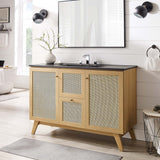 Soma Oak/Black 48" Single Sink Bathroom Vanity - Ornate Home