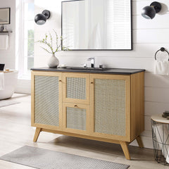 Soma Oak/Black 48" Single Sink Bathroom Vanity - Ornate Home