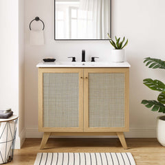 Soma Oak/White 36" Bathroom Vanity - Ornate Home