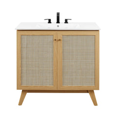 Soma Oak/White 36" Bathroom Vanity - Ornate Home