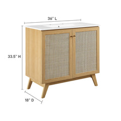 Soma Oak/White 36" Bathroom Vanity - Ornate Home