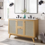 Soma Oak/White 48" Double Sink Bathroom Vanity - Ornate Home