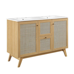 Soma Oak/White 48" Double Sink Bathroom Vanity - Ornate Home