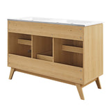Soma Oak/White 48" Double Sink Bathroom Vanity - Ornate Home